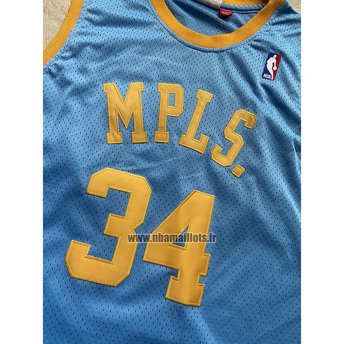 Maillot Los Angeles Lakers Shaquille O'neal NO 34 Mitchell & Ness 2001-02 Bleu